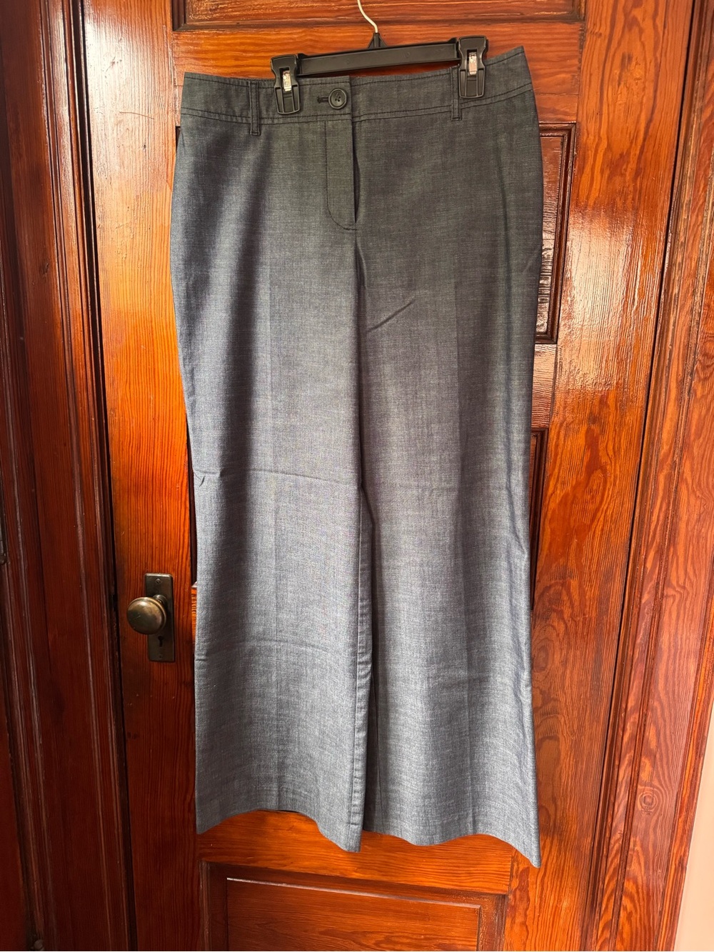 LOFT Dark Chambray Wide Leg Dress Pants -